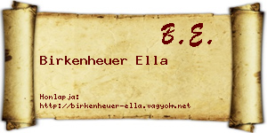 Birkenheuer Ella névjegykártya